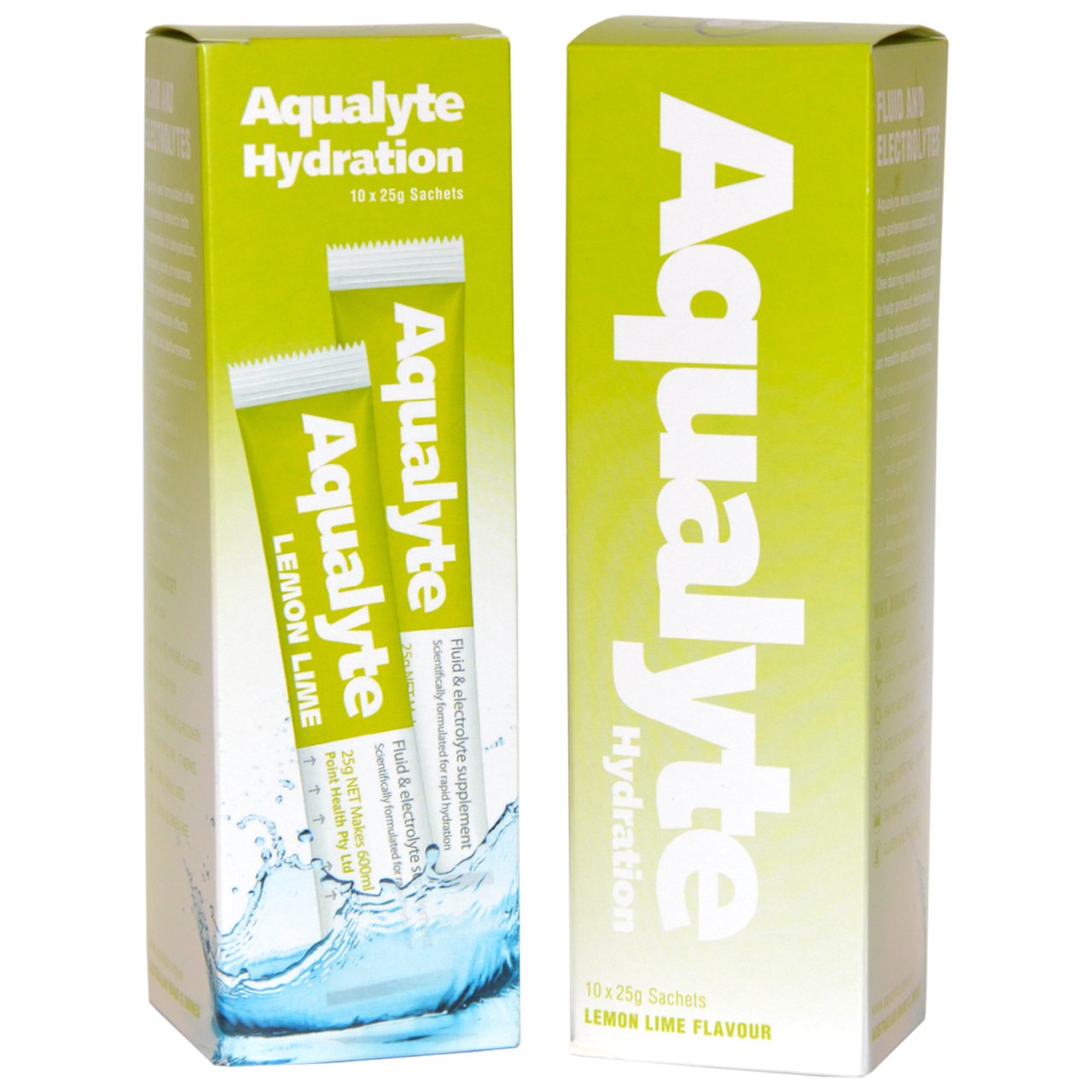 Aqualyte - L/Lime Flavour, 25g Sachets, Box of 10
