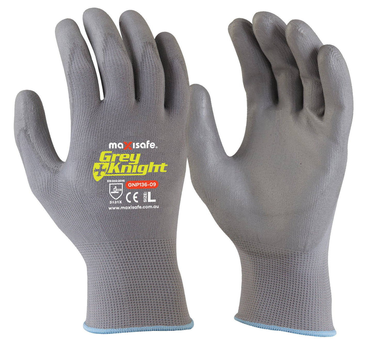Grey Knight Nylon glove, grey PU coated