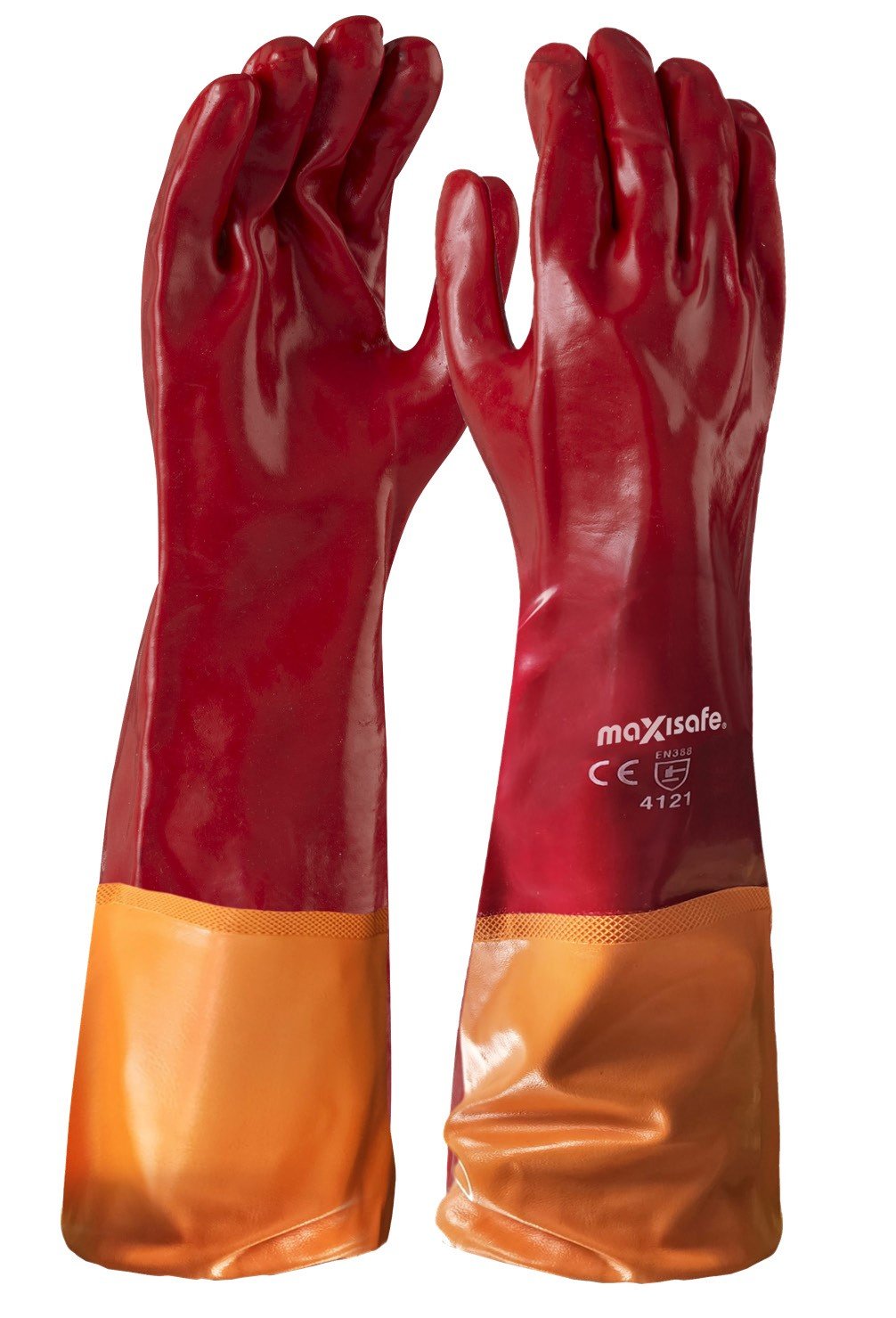 Maxisafe Red PVC gauntlet - 60cm