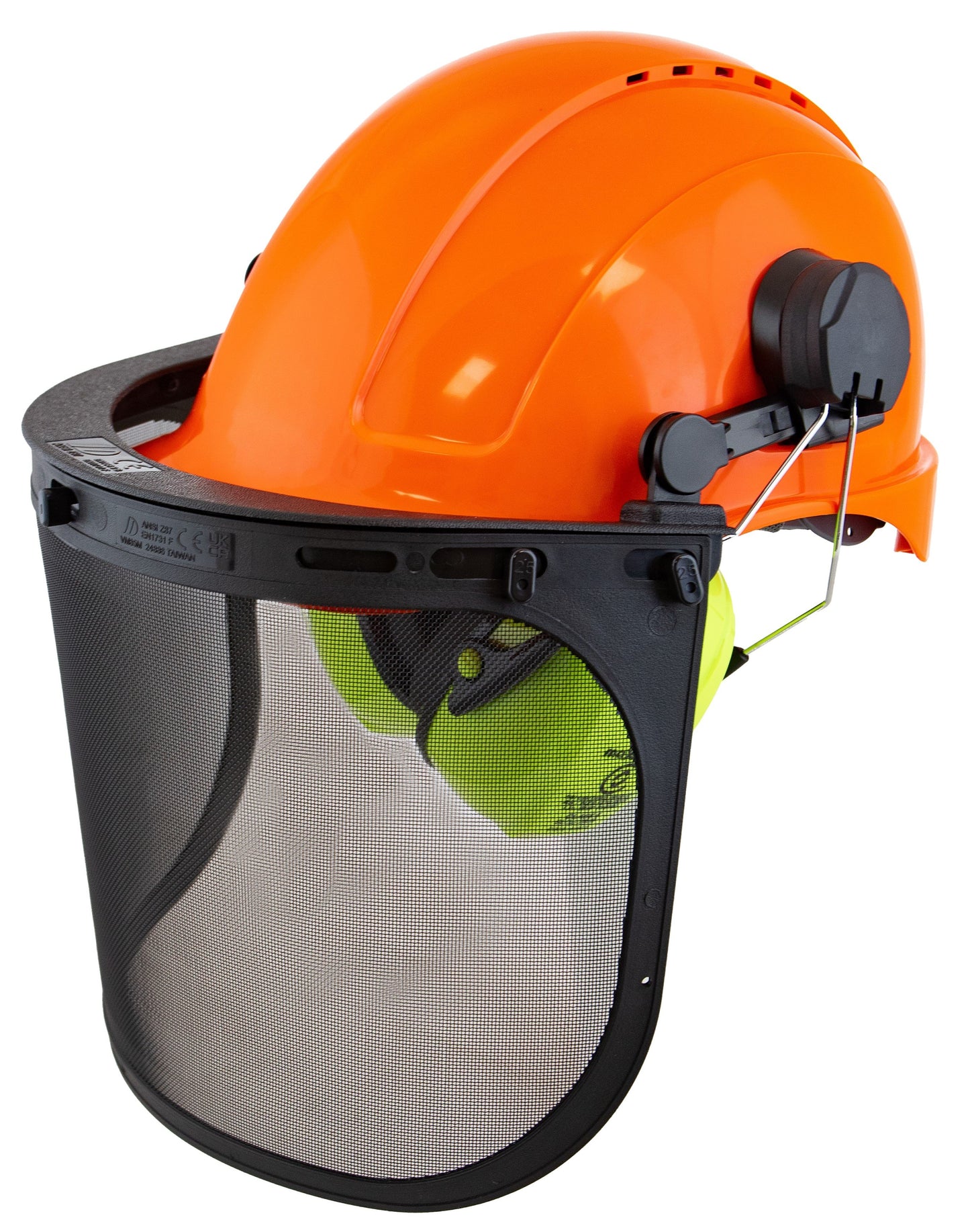 Forestry Kit - Orange Helmet with Mesh Visor & Earmuff
