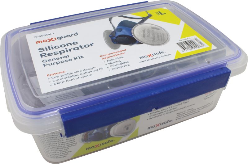 Maxiguard Half Mask Silicone General Purpose Kit with P3 Carbon cartridges Small (Boxed Kit)