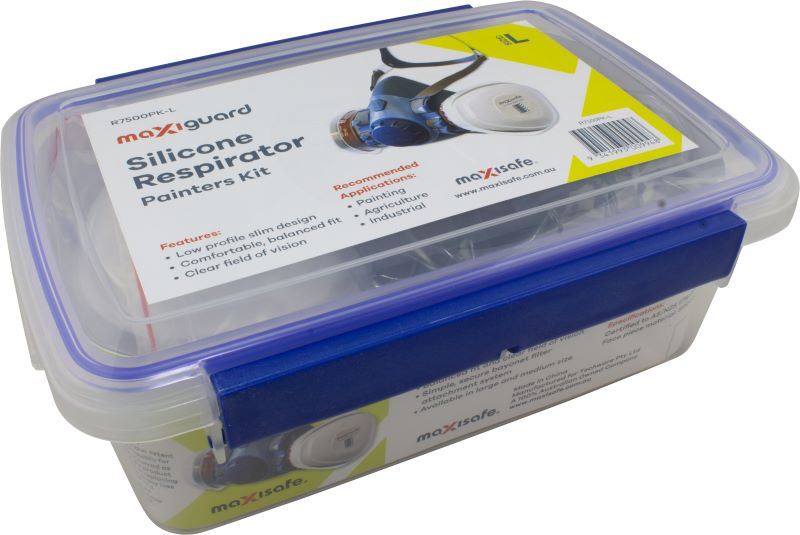 Maxiguard Half Mask Silicone Painters Kit with A1P2 cartridges, Small (Boxed Kit)