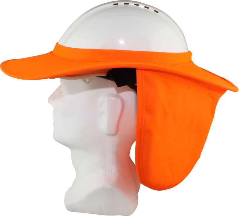Hard hat sun brim with neck flap for outdoor workers