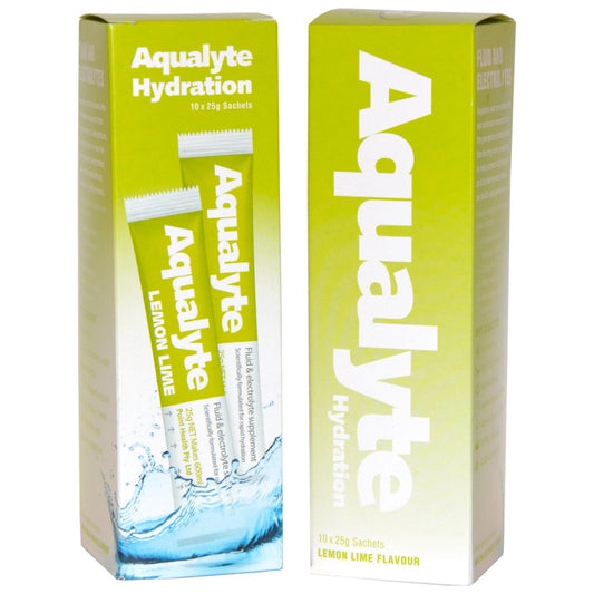 Aqualyte - L/Lime Flavour, 25g Sachets, Box of 10