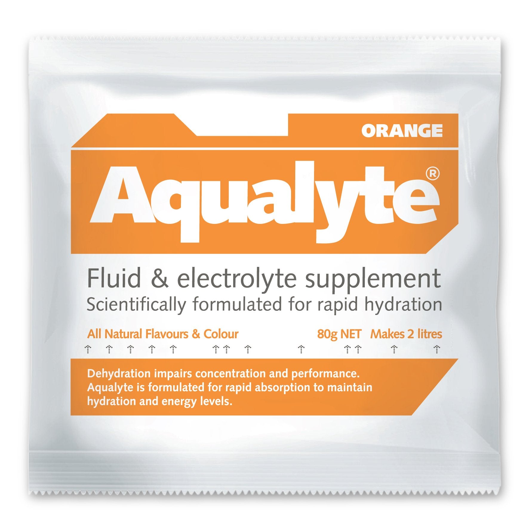 Aqualyte Electrolyte Powder Orange Flavoured Sachets 80g x 100