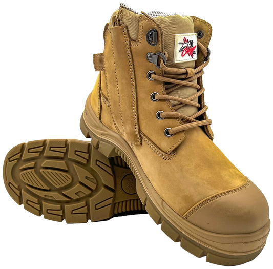 Cougar ARIZONA  6" Camel Waterproof Upper Side Zip Boot Composite Toe
