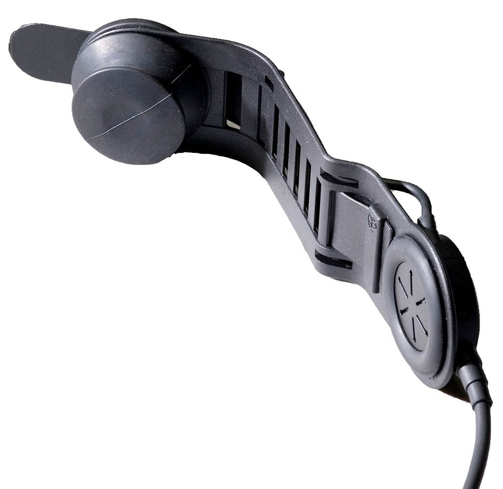 Hard hat radio connection headset with bone conductive microphone