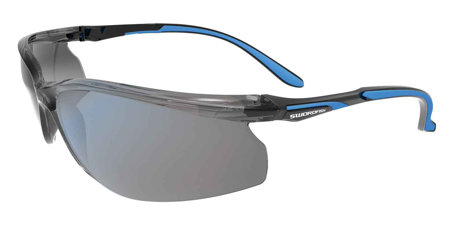 SWORDFISH Safety Glasses with Anti-Fog - Silver Mirror Lens