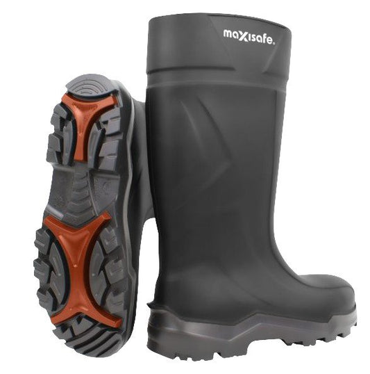 XtremeGrip Black Polyurethane Gumboots Composite Toecap