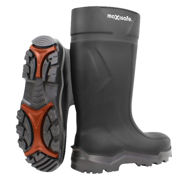 XtremeGrip Black Polyurethane Gumboots Composite Toecap