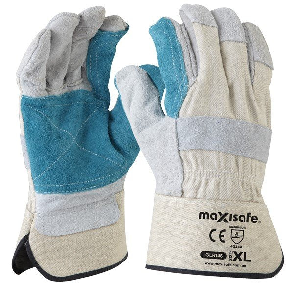 Maxisafe Heavy Duty Green Leather Polisher's glove