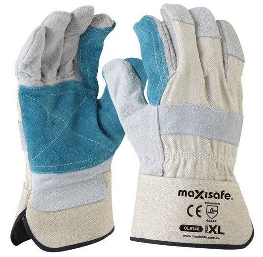 Maxisafe Heavy Duty Green Leather Polisher's glove
