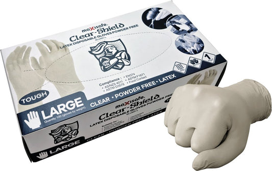 Latex Disposable Gloves, Unpowdered, Box 100