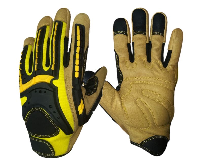G-Force Tuff Oiler Cut C Cut Resistant Mechanics Glove with Leather Palm