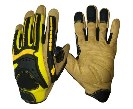 G-Force Tuff Oiler Cut C Cut Resistant Mechanics Glove with Leather Palm