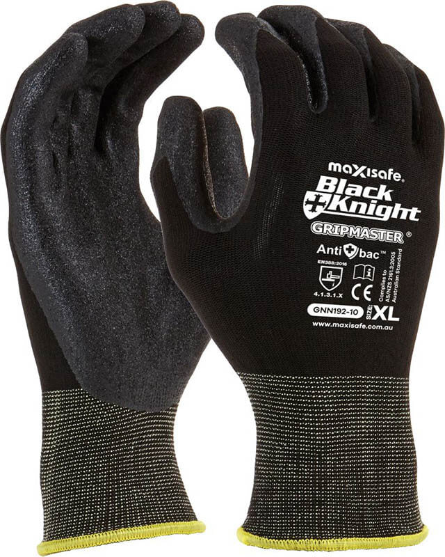 Black Knight nylon glove, nitrile coated