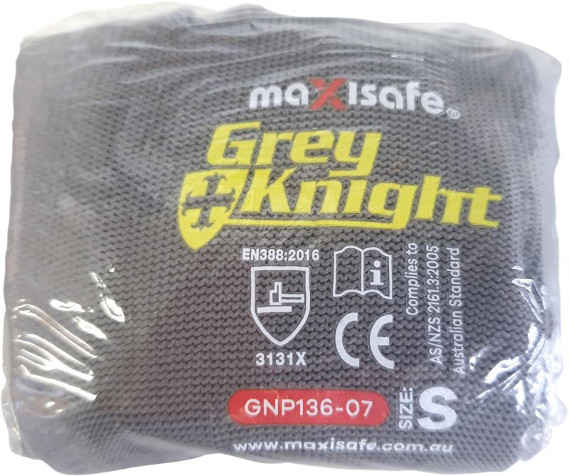Grey Knight Nylon glove, grey PU coated - Vending Machine Ready Packaging