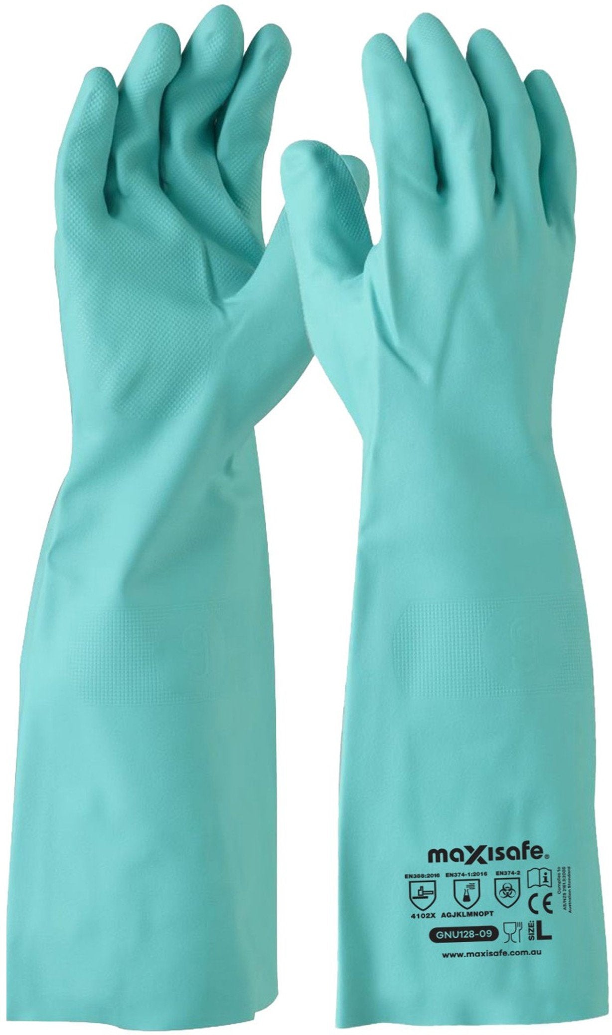 Maxisafe Green nitrile chemical glove 45cm