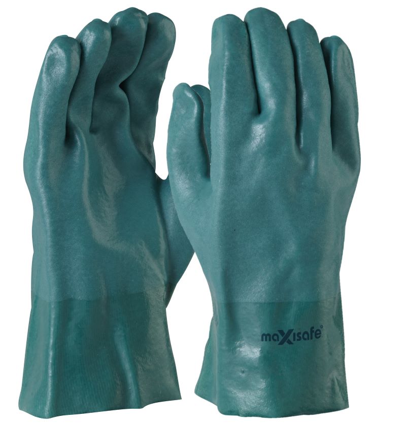 Maxisafe Green PVC gauntlet - 27cm