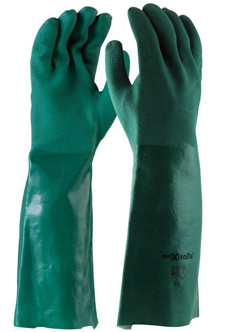 Maxisafe Green PVC gauntlet - 45cm