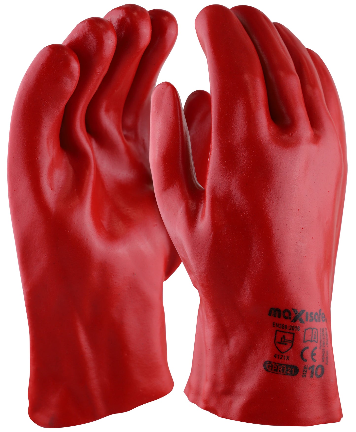Maxisafe Red PVC gauntlet - 27cm Retail Carded