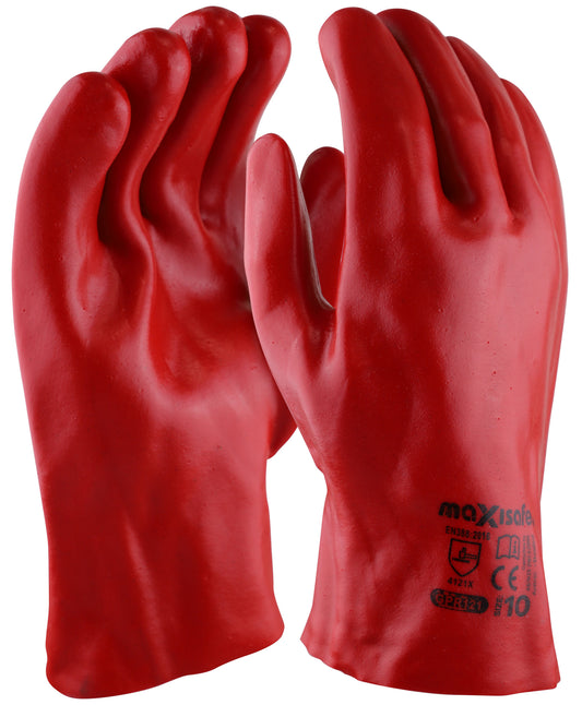 Maxisafe Red PVC gauntlet - 27cm Retail Carded
