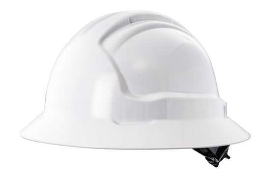 HFB40RH-WH - Tuffgard Full Brim Hard Hat - Ratchet Harness - Non-Vented - White