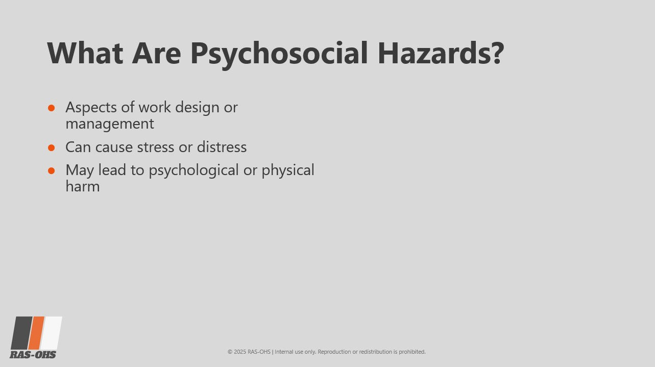 Psychosocial Hazard Awareness Training Pack – Employees