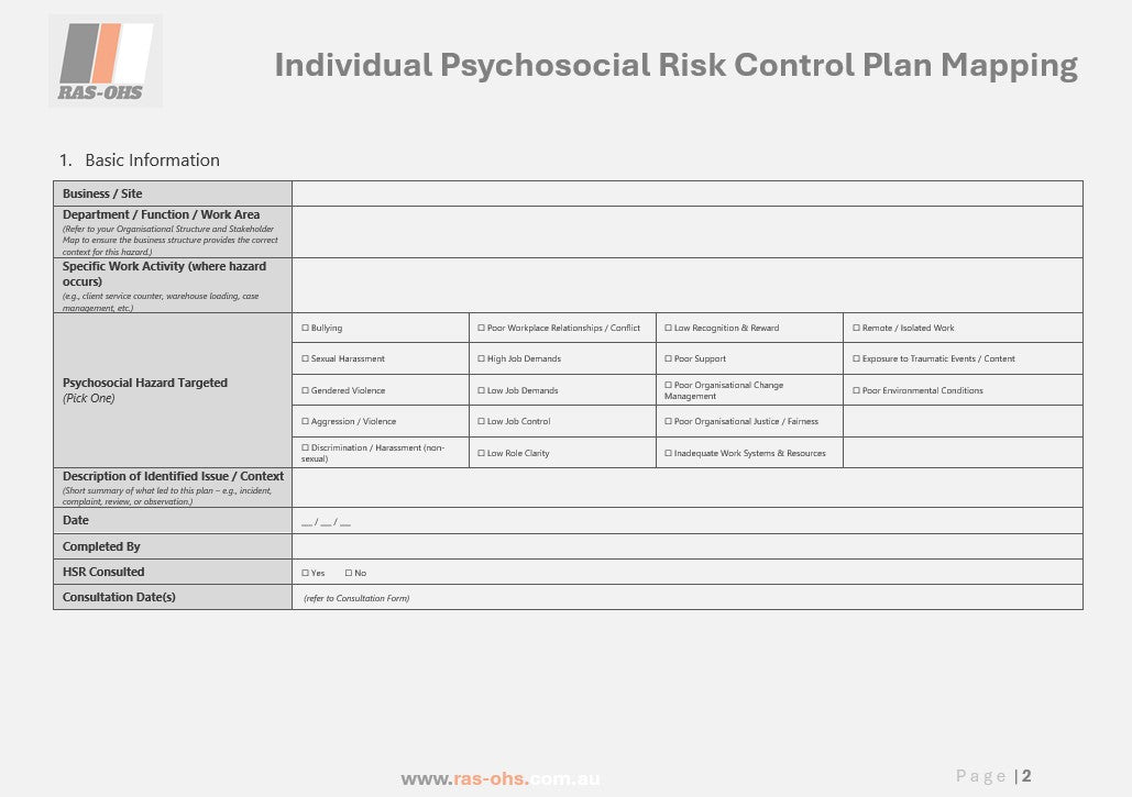 Psychosocial Risk Management Pack (PSP)