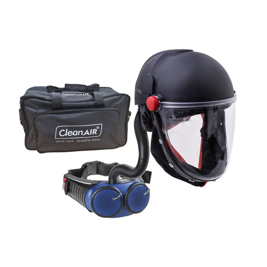 Ready 2 Work Kit CA-40G Helmet & AerGO PAPR with P3 filters, prefilters, comfort belt, QL hose, charger and battery in duffel bag - toric visor