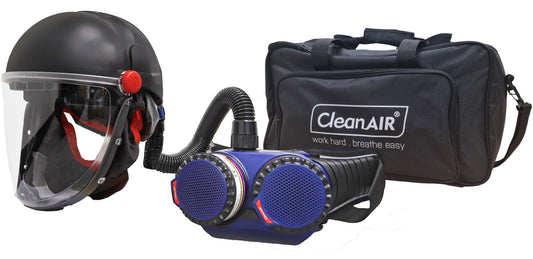 Ready 2 Work Kit CA-40G Helmet & AerGO PAPR with P3 filters, prefilters, comfort belt, QL hose, charger and HD battery in duffel bag - toric visor