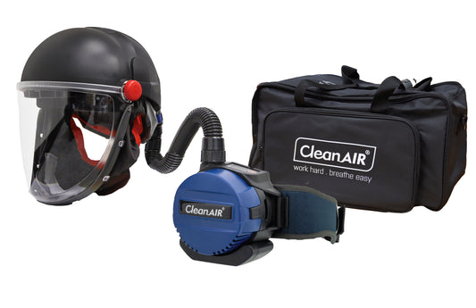 Ready 2 Work Kit CA-40G Helmet & Basic PAPR with P3 filter, prefilter, comfort belt, QL hose, charger and battery in duffel bag - toric visor