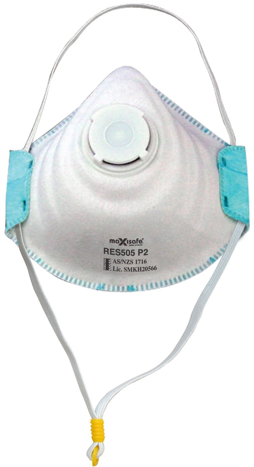 Maxisafe P2 respirator with Valve and Active Carbon Filter, Box of 10