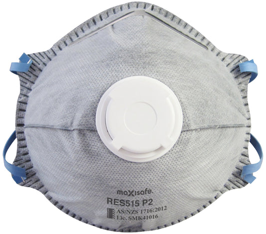 Maxisafe P2 Conical Respirator with Carbon and Valve, Box 10
