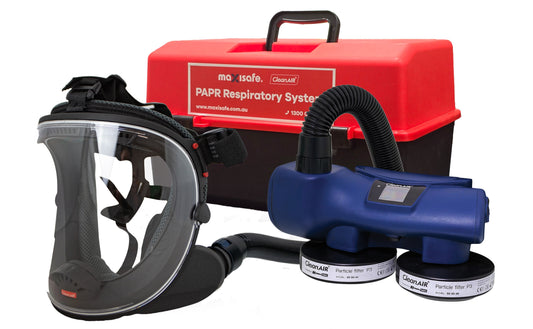 UniMask 5-point Harness with Chemical 2F PAPR and P3 filters in portable storage container