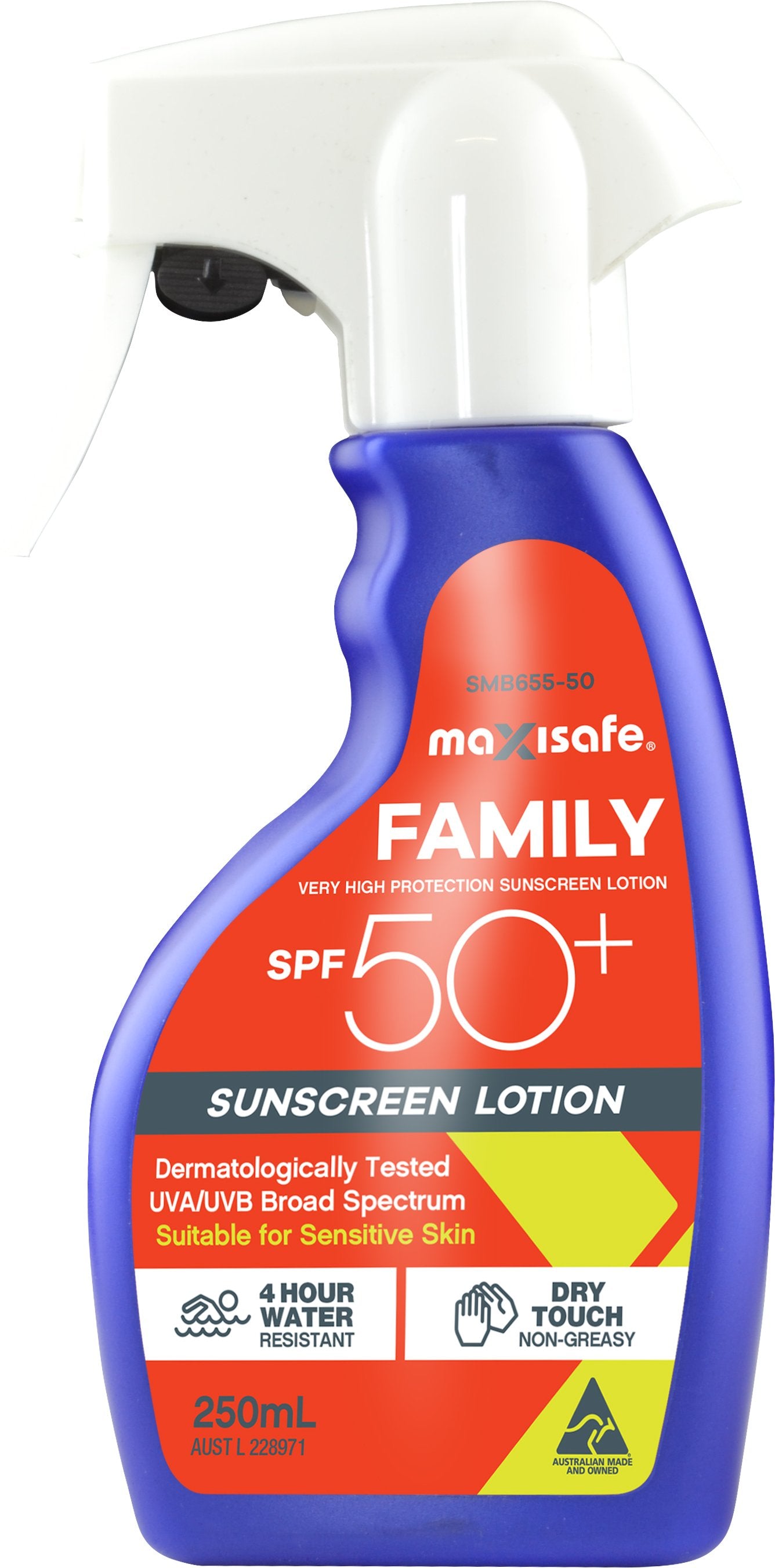SPF 50+ Maxiblock Sprayable Sun Lotion - 250ml trigger pack