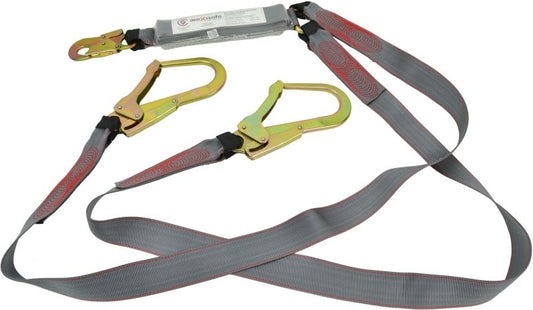 Maxisafe Double Lanyard w/ Snaphook & Scaffold Hook – 2m