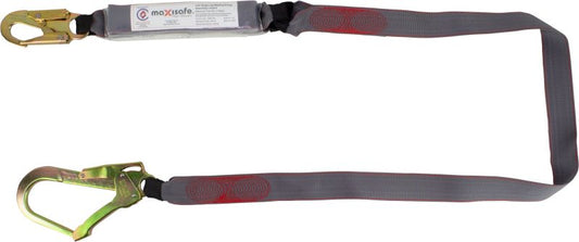 Maxisafe Single Webbing Lanyard w/ Snaphook & Scaffold Hook - 2m